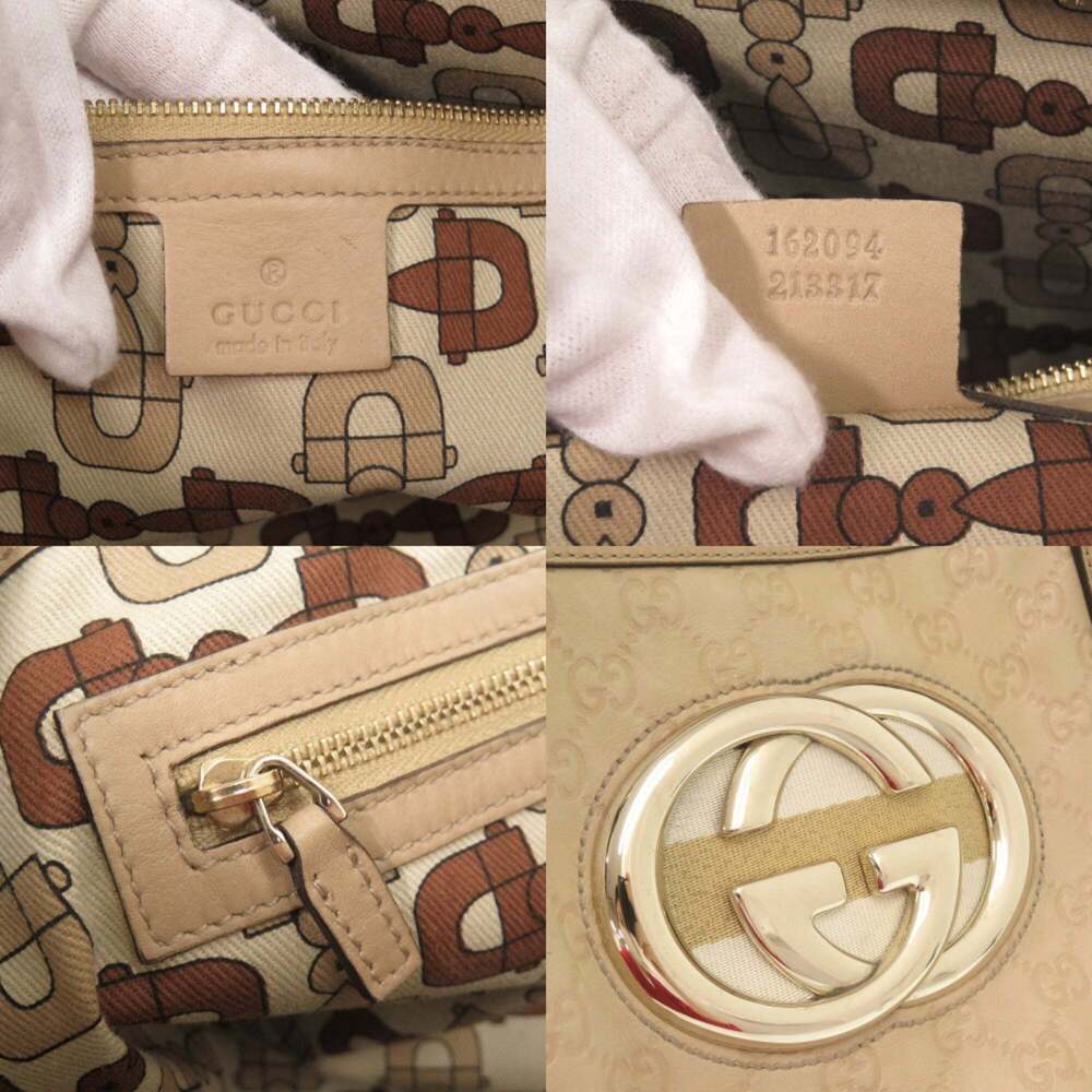 GUCCI Authentic Cream Leather Tote Bag - Picture 8 of 10